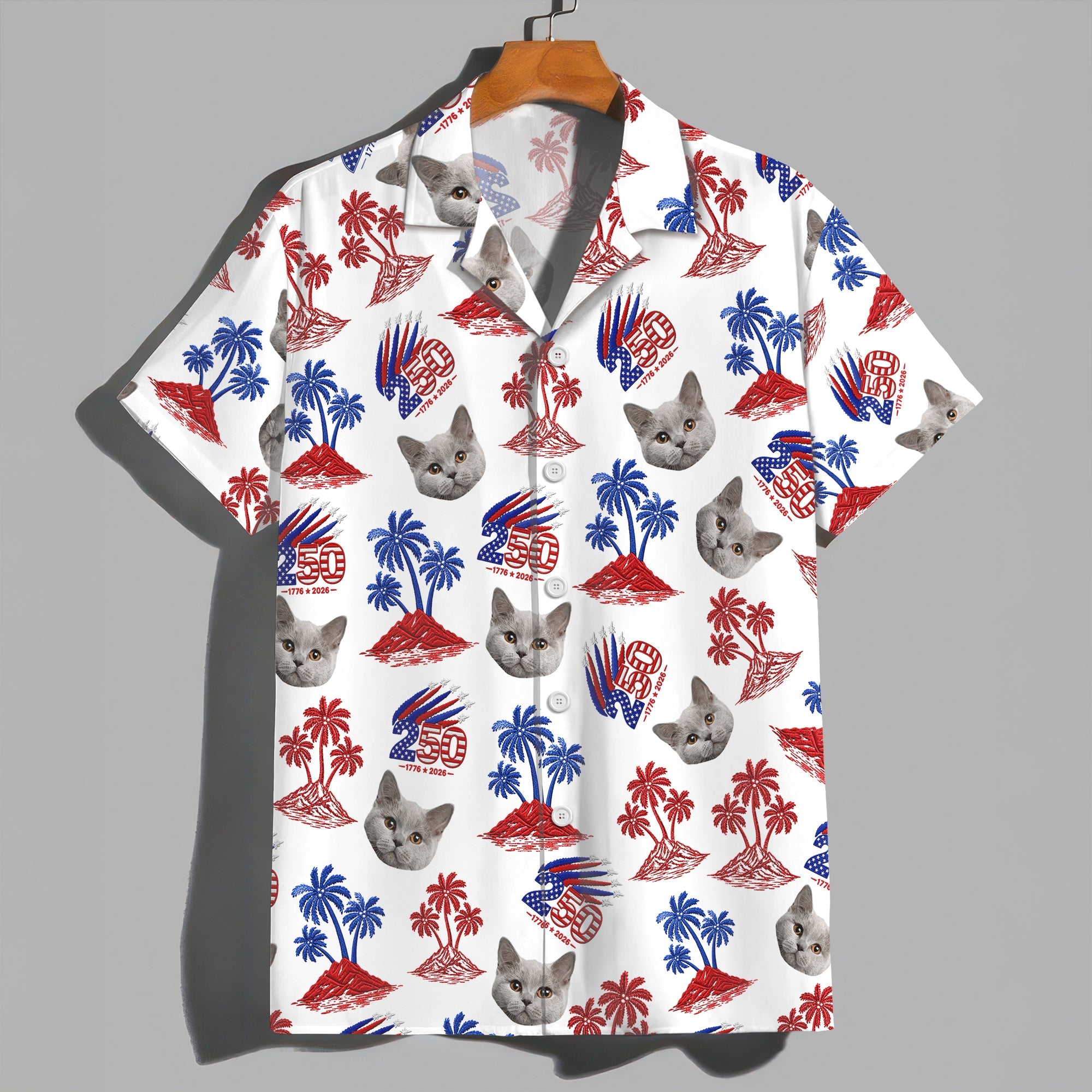 Custom Photo 250 Years America Anniversary Hawaiian Shirt Gift HN590 - AOP Hawai Shirt GradoCreations