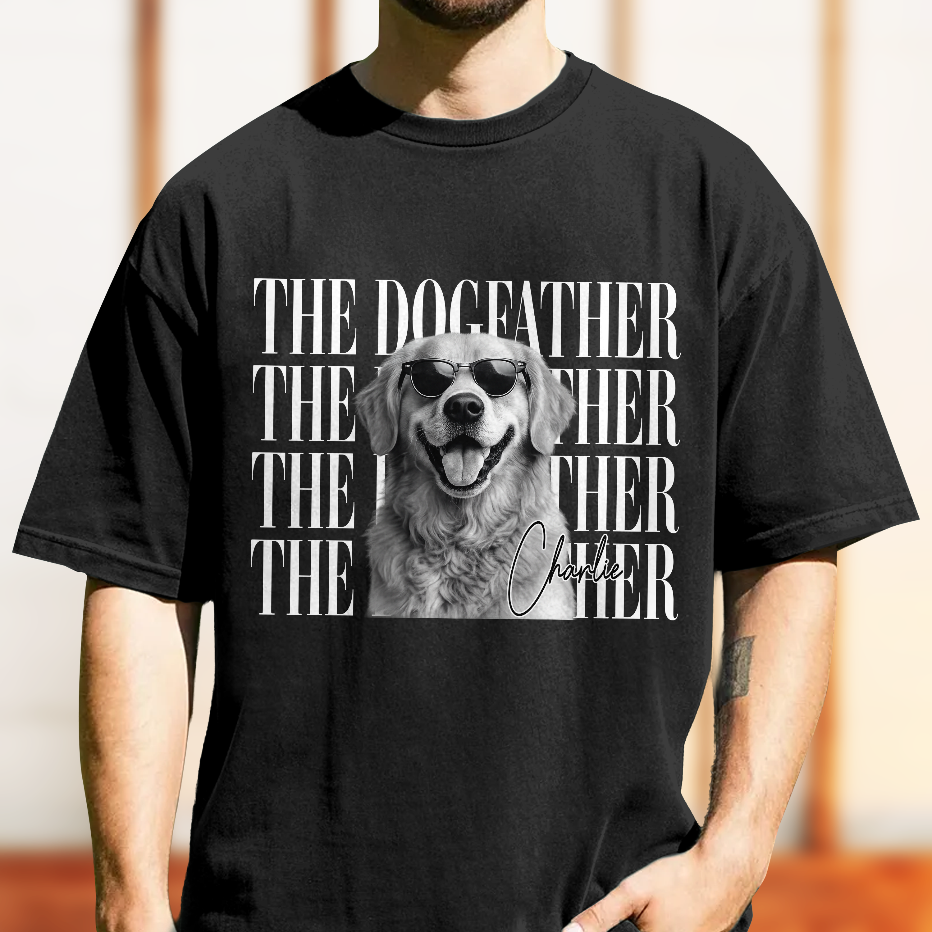 Personalized Vintage Comfort Shirt for Cat/Dog Dad with Photo Comfort Shirt GradoCreations
