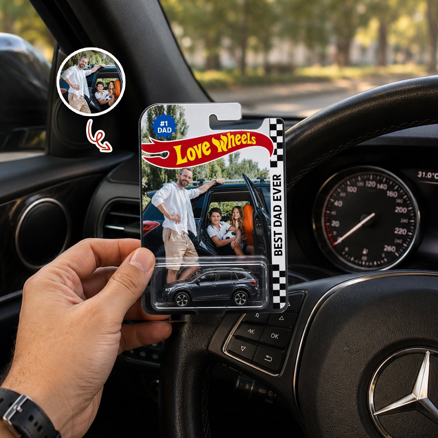 Personalized Photo Toy Car Wheels Custom Gift for Dad HN590 - Hot Wheels GradoCreations