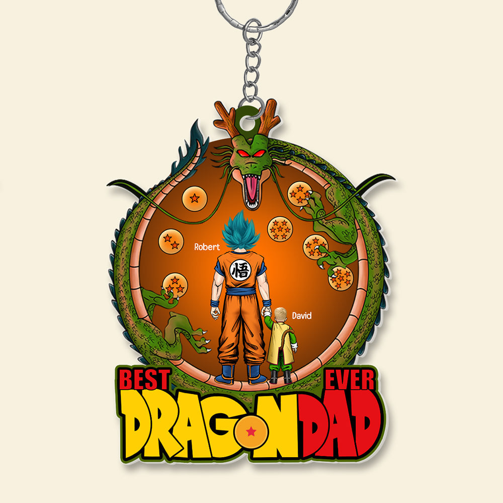 Personalized Acrylic Keychain Best Dragon Dad Gift for Dad