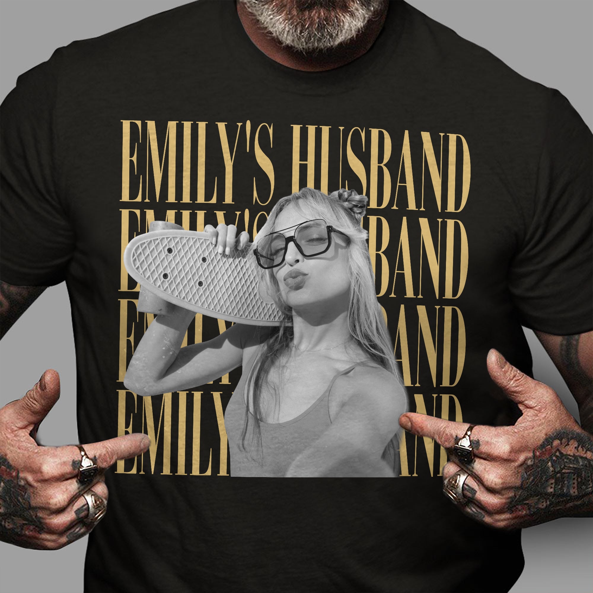 Personalized Vintage Photo T-Shirt Custom Gift for Wife/Husband Anniversary HN590 - Tshirt GradoCreations