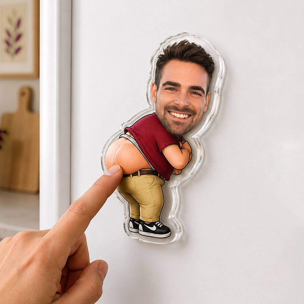 Custom Funny Photo Fridge Magnet Personalized Gift for Dog Lovers HN590 - Acrylic Squishy Fridge Magnet Fix GradoCreations