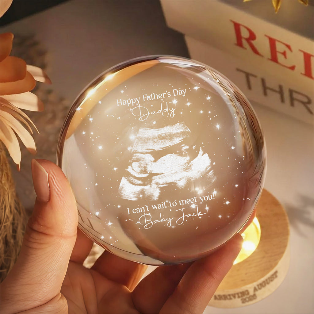 Personalized Crystal Ball LED Night Light Photo Gift for Dad Engraved 3D Crystal Ball LED Night Light GradoCreations