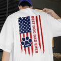 Personalized Dog Dad T-Shirt American Flag Gift for Pet Lovers HN590 - Tshirt Back GradoCreations