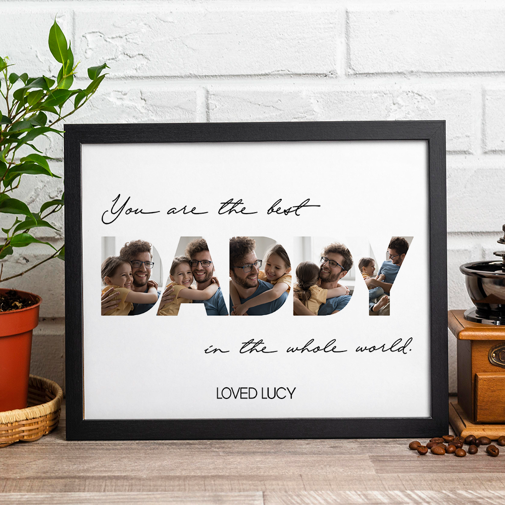 Personalized Photo Frame Custom Dad Picture Gift for Father's Day HN590 - Picture Frame GradoCreations