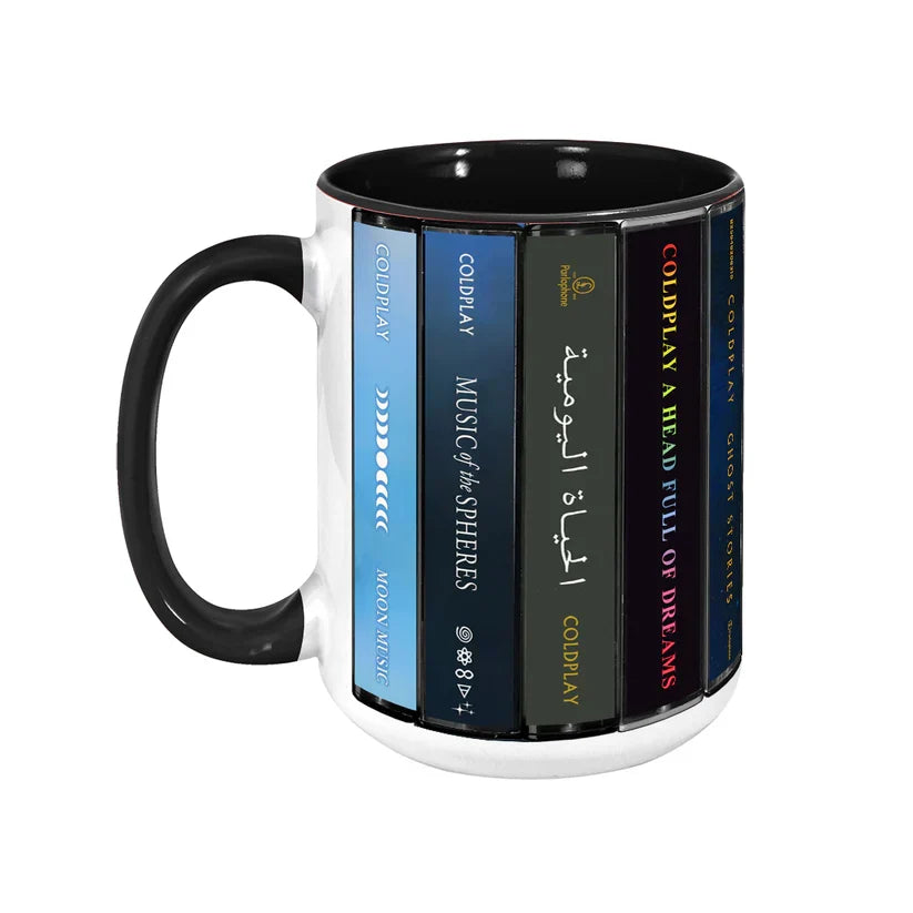 Retro Coldplay Cassette Accent Mug Ceramic Drinkware Gift GradoCreations
