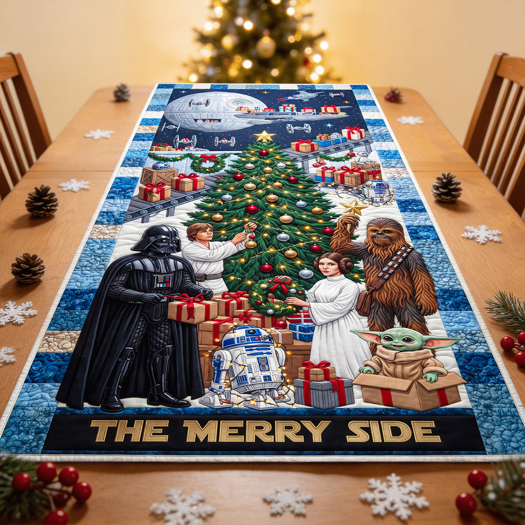 Custom Name Christmas Table Runner with Star Wars Design for Family Quilt Table Runner GradoCreations