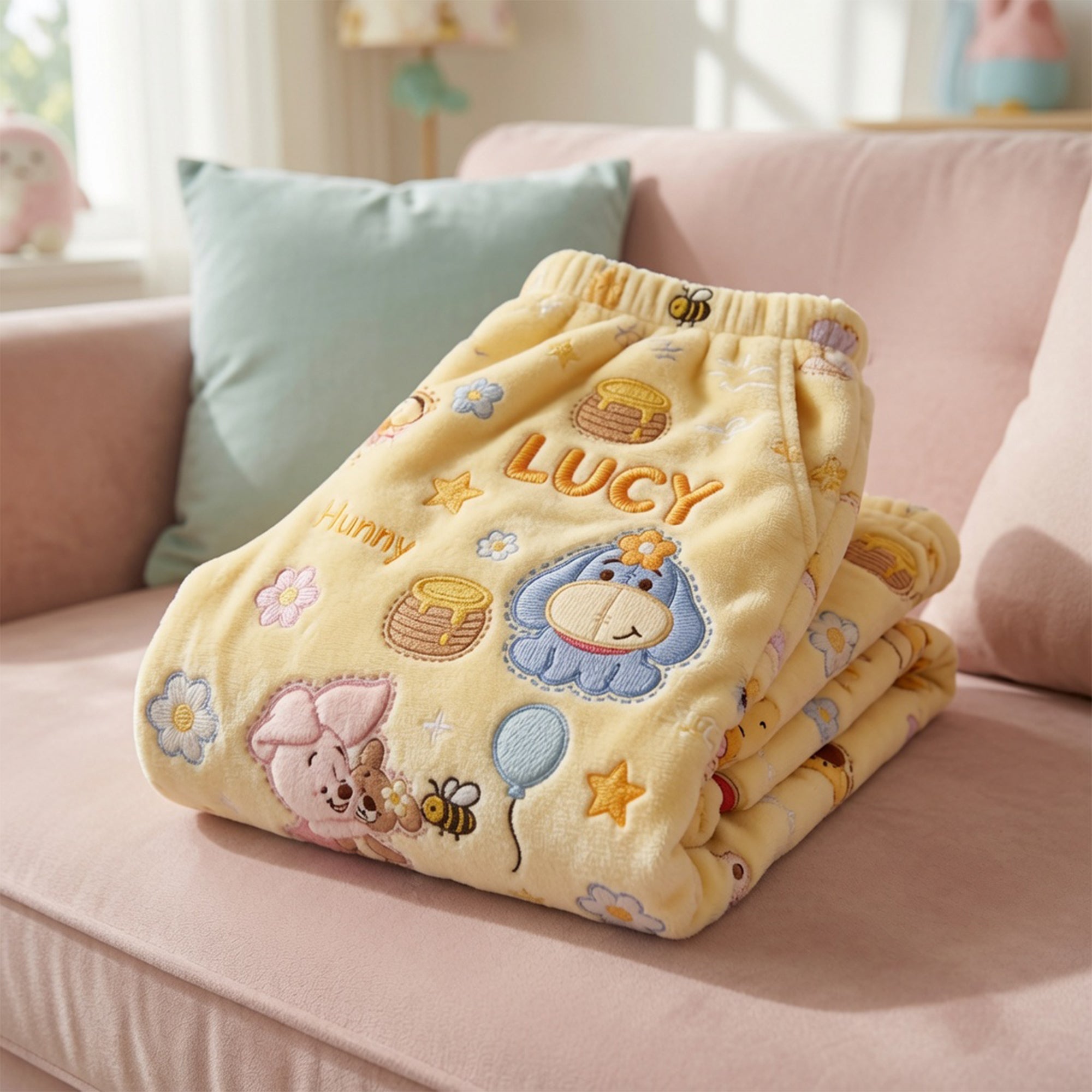 Personalized Pajama Pants with Honey Bear for Movie Fans - Anniversary Gift