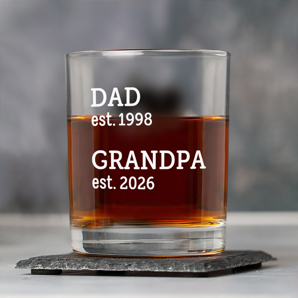 Personalized Whiskey Glass Custom Dad Gift for Father's Day HN590 - Print Rock Glass GradoCreations