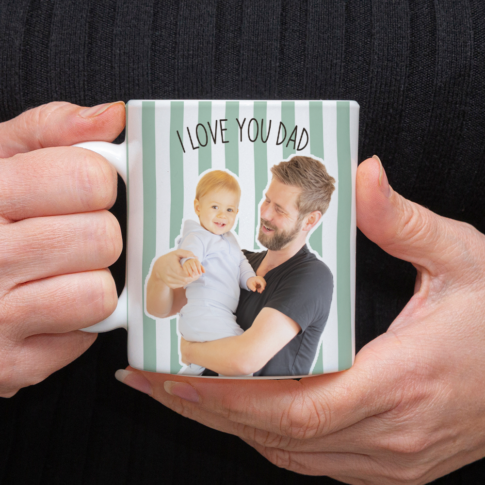 Personalized Photo Coffee Mug Custom Gift for Dad New Dad HN590 - edge to edge mug fix GradoCreations