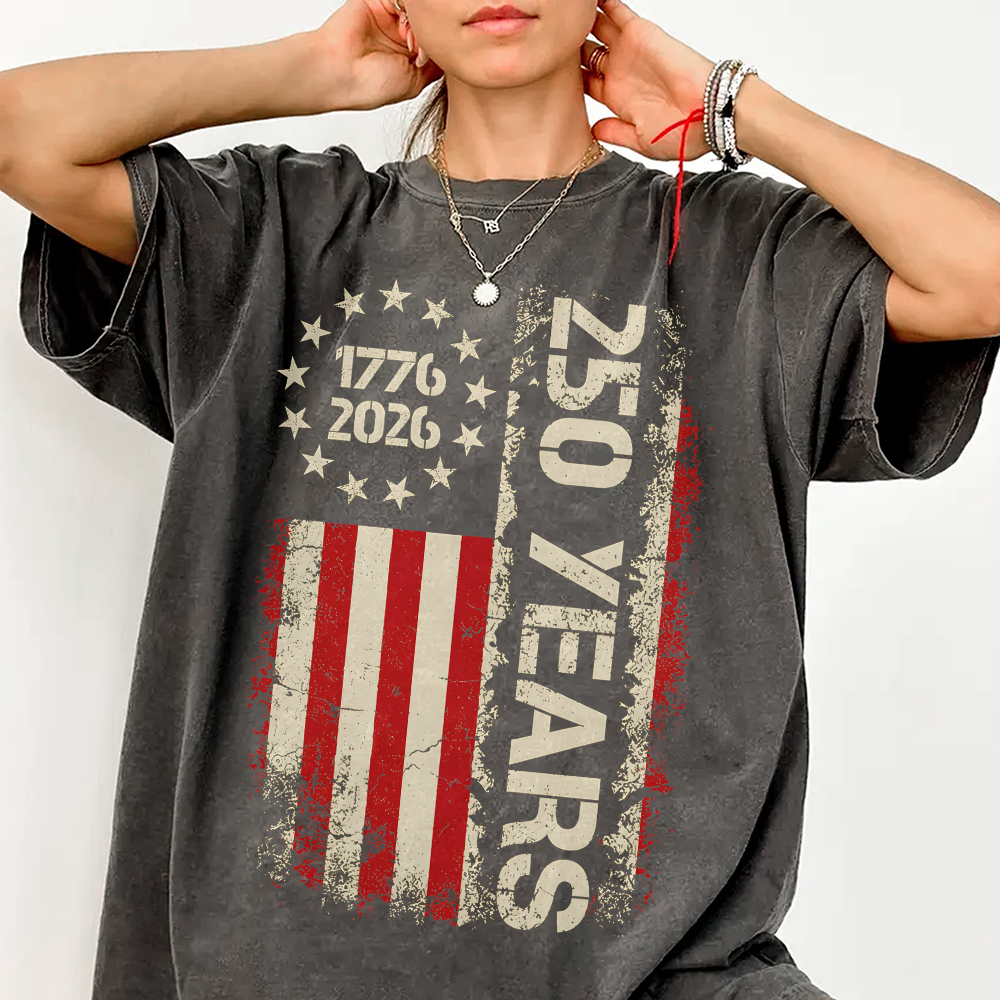 Personalized American Flag Comfort Shirt 250th Anniversary Gift Comfort Shirt GradoCreations