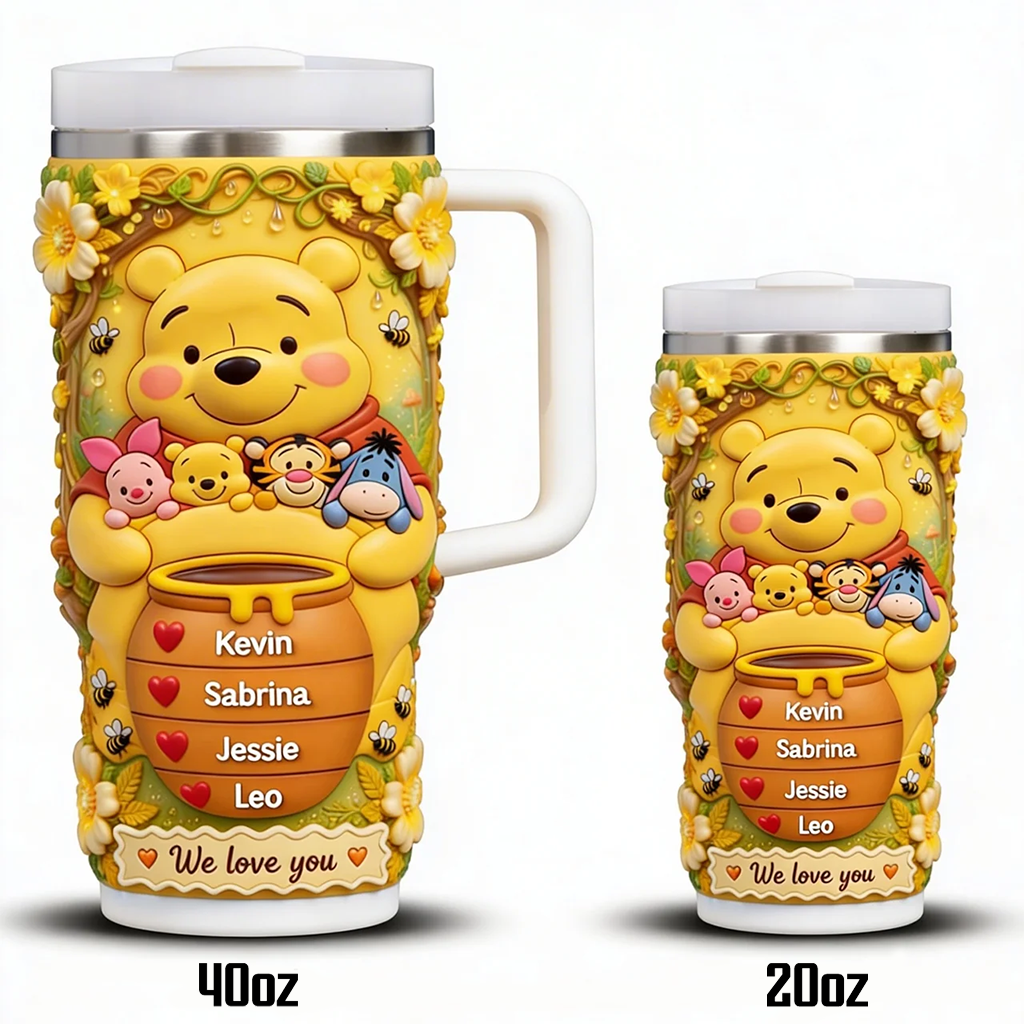 Personalized Winnie the Pooh Tumbler Custom Name Gift for Mom Tumbler GradoCreations