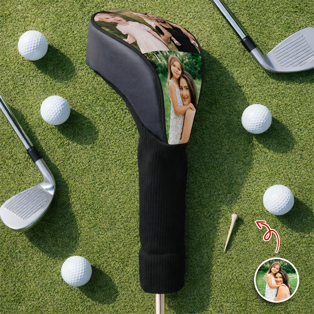Personalized Photo Golf Club Head Cover Custom Gift for Dad HN590 - Golf Club Head Cover GradoCreations
