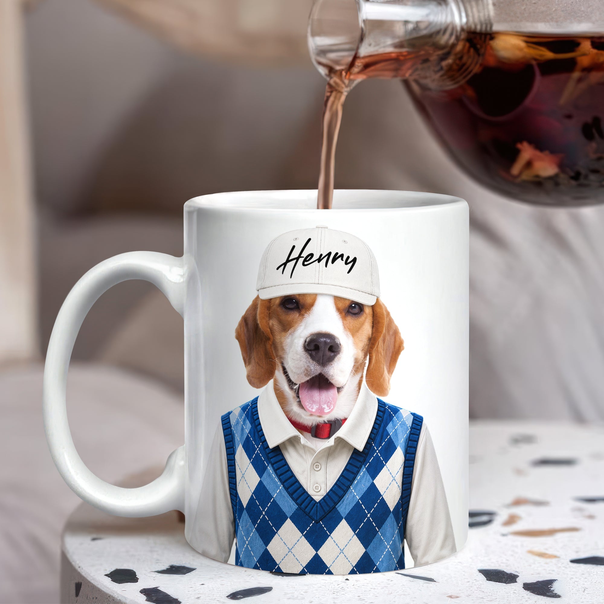 Personalized White Mug Custom Photo Gift for Dog Cat Lovers HN590 - mug GradoCreations