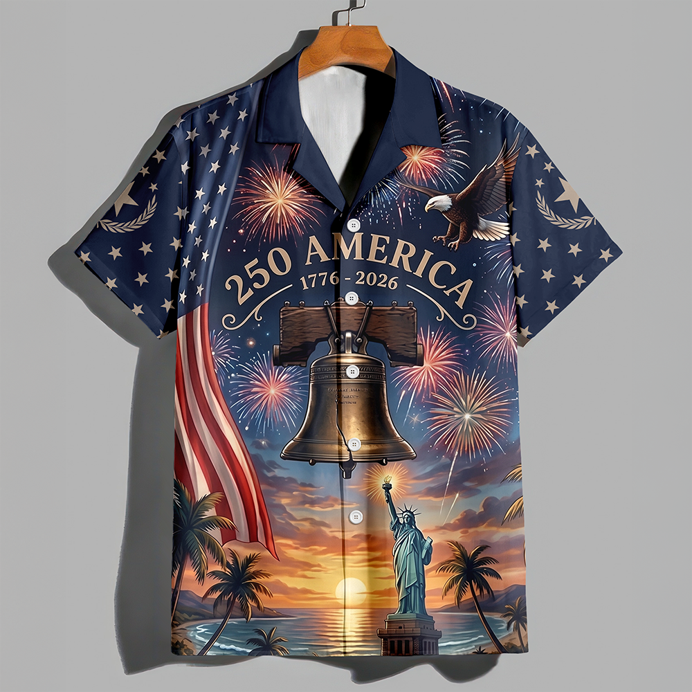 Personalized Liberty Bell Hawaiian Shirt Gift for 4th of July HN590 - AOP Hawai Shirt GradoCreations