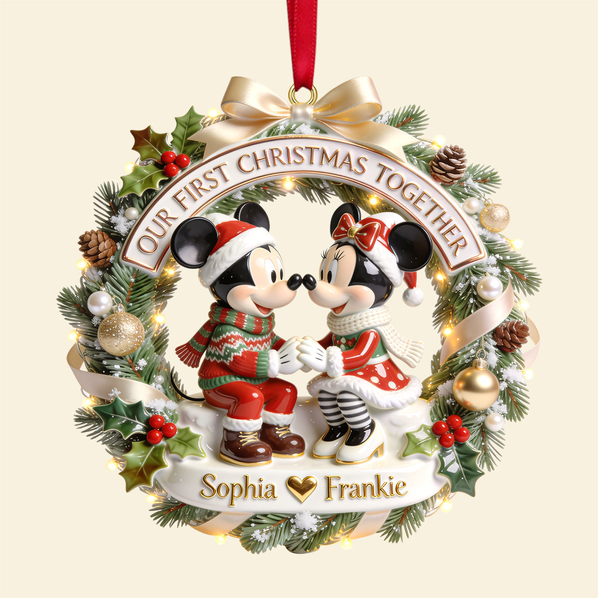 Personalized Acrylic Christmas Ornament for Couples - First Christmas Together Gift Ornament GradoCreations