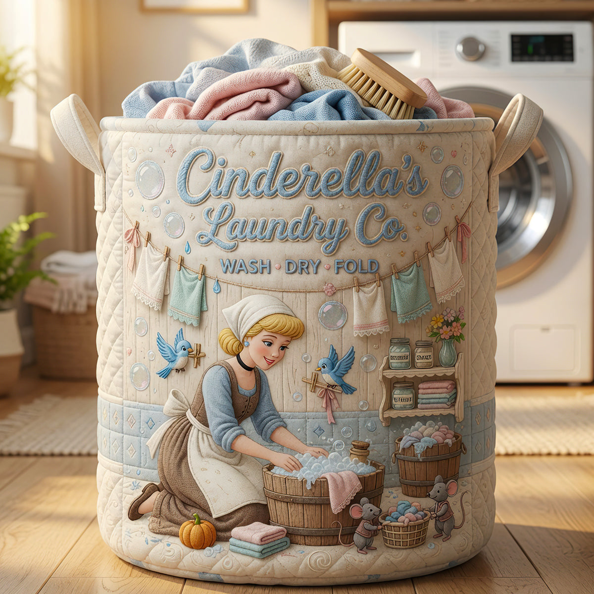 Personalized Quilted Laundry Basket for Kids & Family Gift | Movie Fans Quilted Laundry Basket GradoCreations