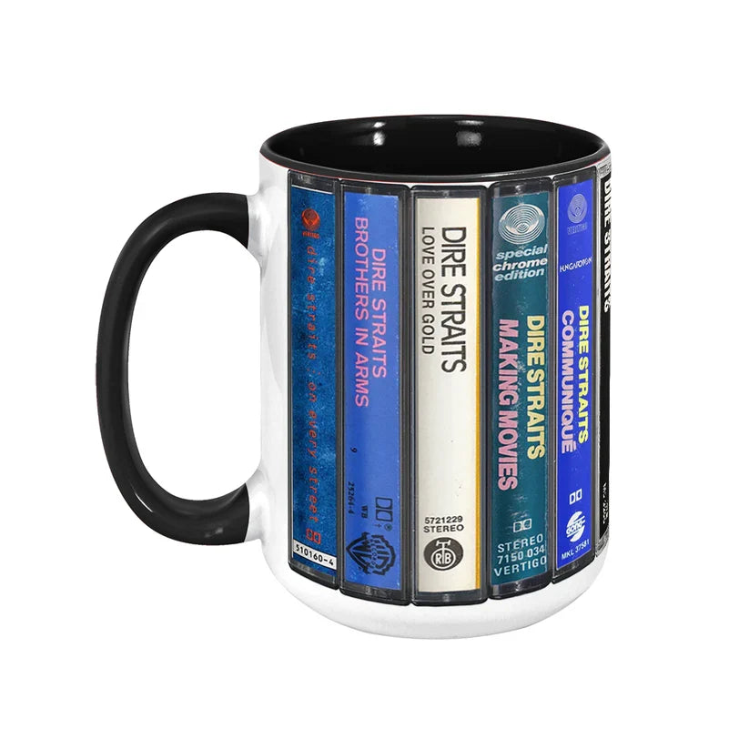 Retro Dire Straits Cassette Accent Mug Ceramic Drinkware Gift GradoCreations
