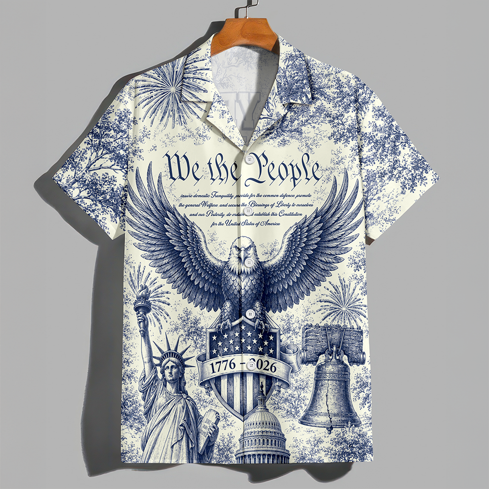 Personalized Patriotic Hawaiian Shirt Custom Design Gift for Dad HN590 - AOP Hawai Shirt GradoCreations
