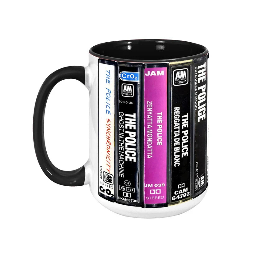 Retro Cassette Accent Mug with The Police Album Designs | Gift Idea GradoCreations