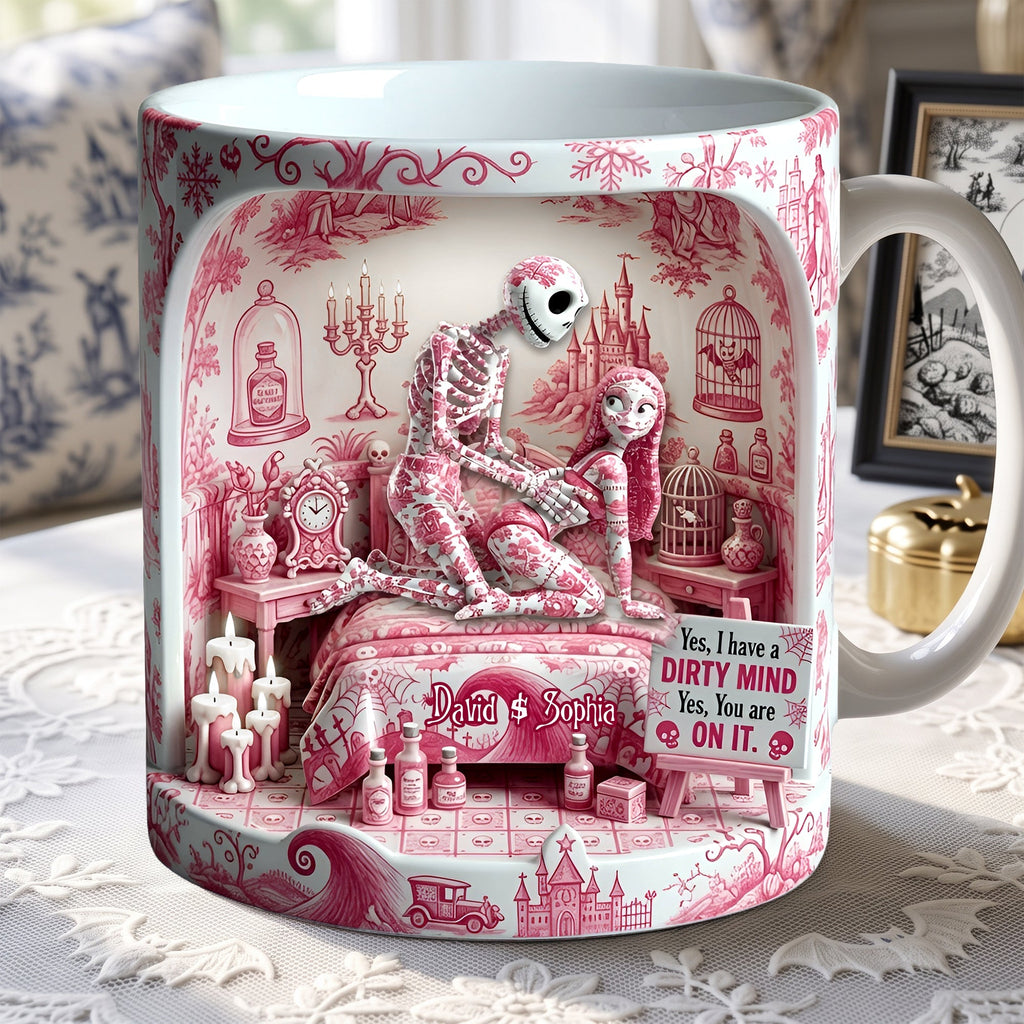 Personalized Spooky Romance Mug Gift for Couple - Halloween Decor