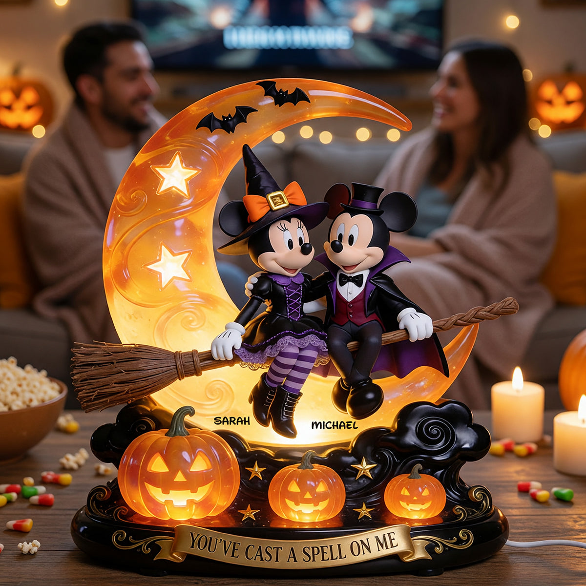 Personalized Acrylic Halloween Light Box Custom Name Gift for Couple Acrylic Light Box GradoCreations