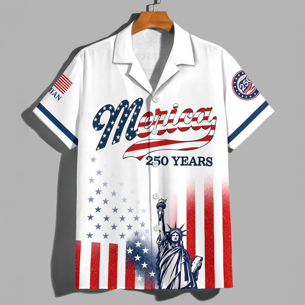 Personalized USA 250th Anniversary Hawaiian Shirt Custom Name Gift for 4th of July HN590 - AOP Hawai Shirt GradoCreations