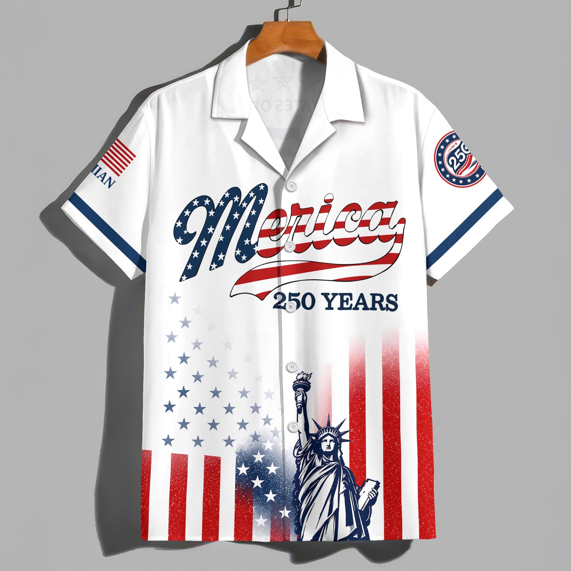 Personalized USA 250th Anniversary Hawaiian Shirt Custom Name Gift for 4th of July HN590 - AOP Hawai Shirt GradoCreations