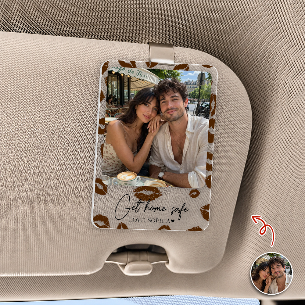 Personalized Photo Acrylic Car Visor Clip Gift for Dad Mom HN590 - Acrylic Car Visor Clip GradoCreations