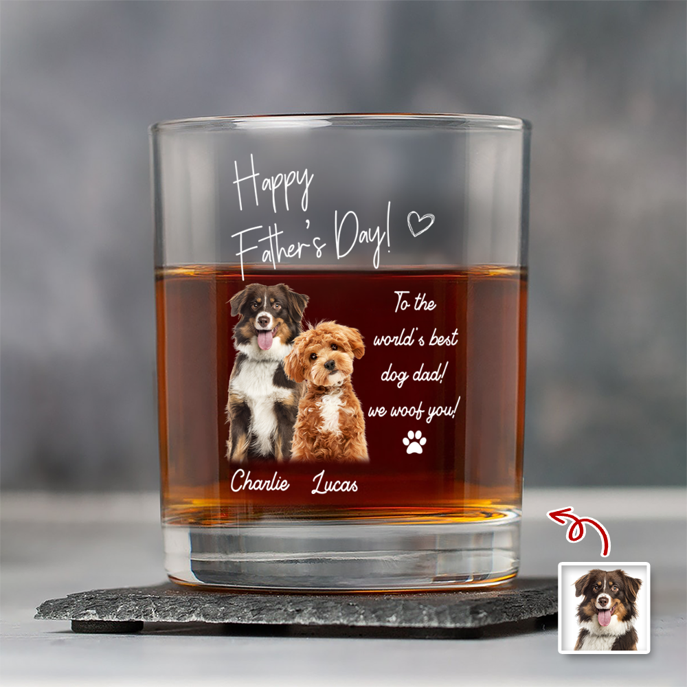 Custom Photo Whiskey Glass Gift for Dog Dad | Father's Day HN590 - Print Rock Glass GradoCreations