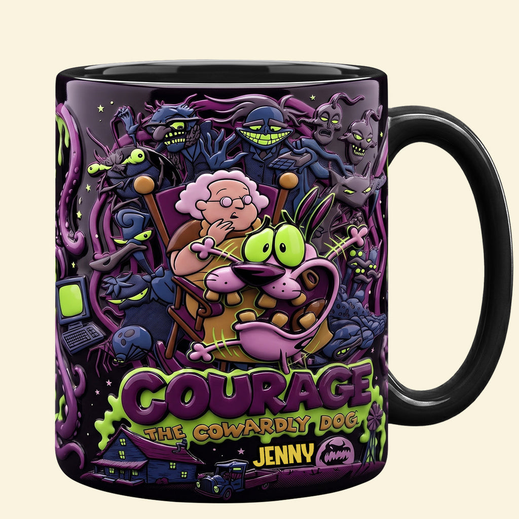 Personalized Courage the Cowardly Dog Coffee Mug Gift for Movie Fans Mug GradoCreations