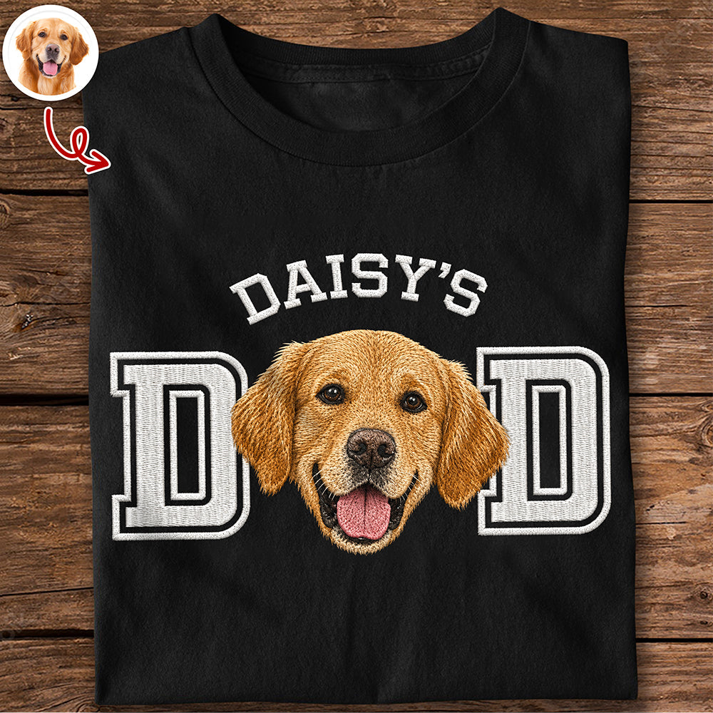 Personalized Embroidered Shirt Custom Photo Gift for Dog Dad HN590 - Embroidered Shirt GradoCreations