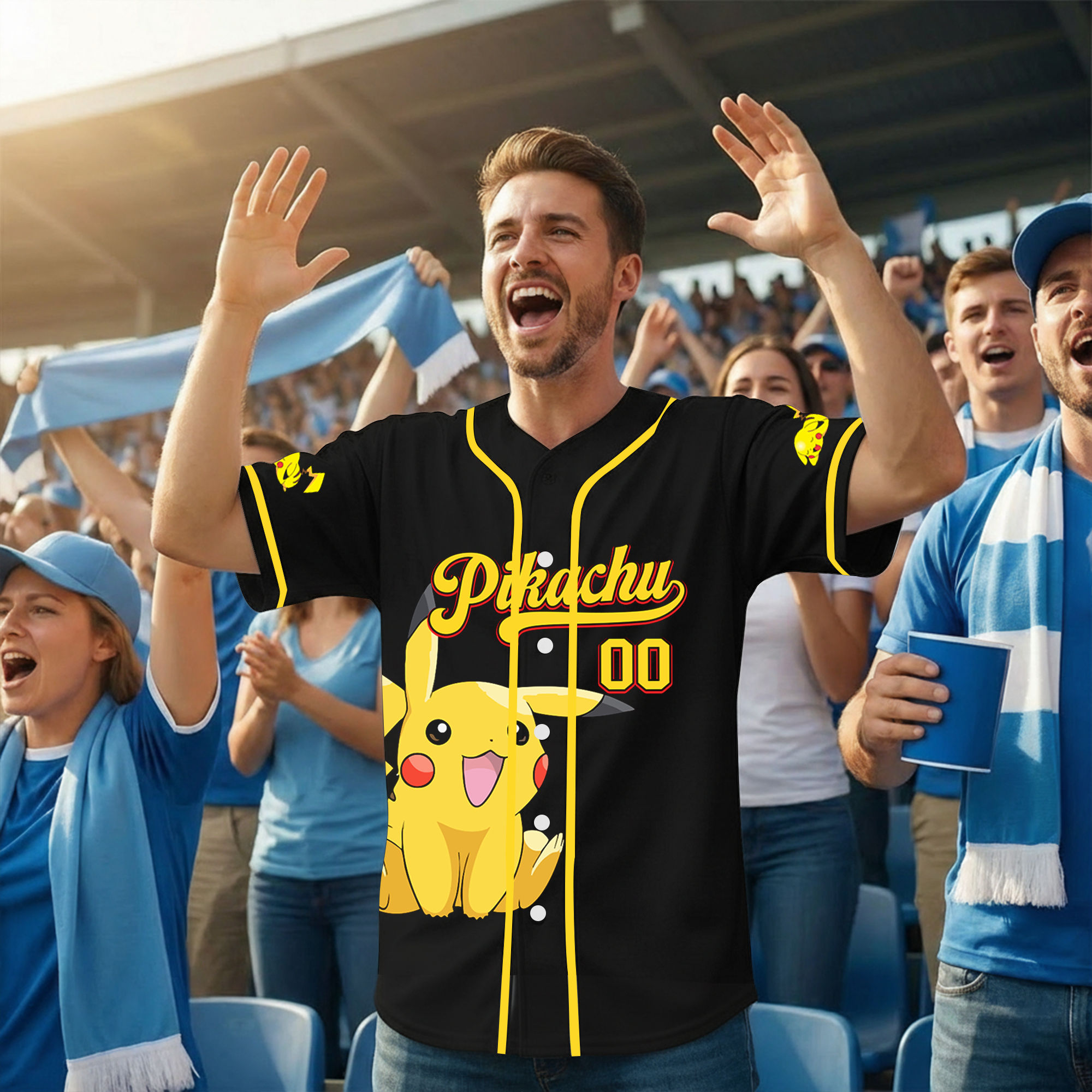 Personalized Pokemon Baseball Jersey Custom Couple Gift for Movie Fans Baseball Jersey GradoCreations