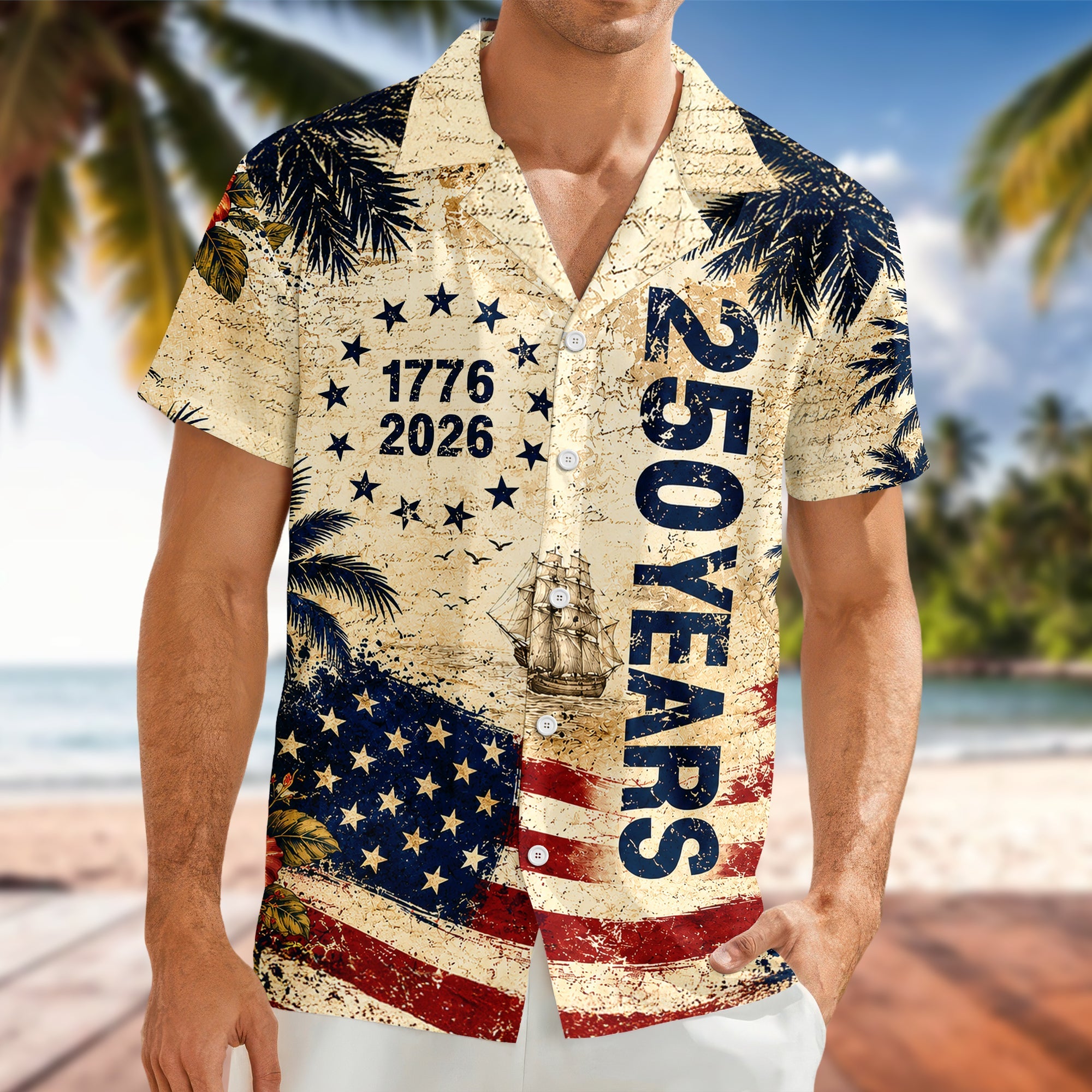 Personalized 250 Years Freedom Hawaiian Shirt Patriotic Gift HN590 - AOP Hawai Shirt GradoCreations