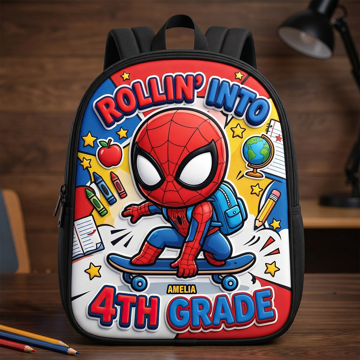 Personalized Spider-Man Backpack Custom Name School Gift for Kids