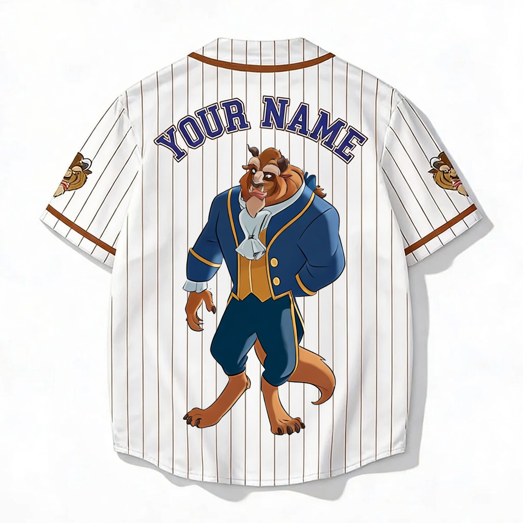 Personalized Baseball Jersey Belle and Beast Gift for Couples Baseball Jersey GradoCreations