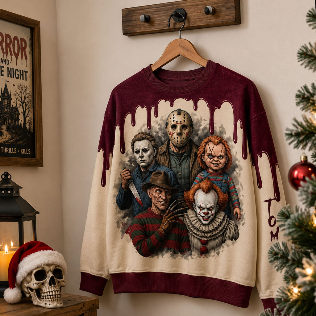 Personalized Horror Villains AOP Shirt for Halloween Gift AOP Shirt GradoCreations