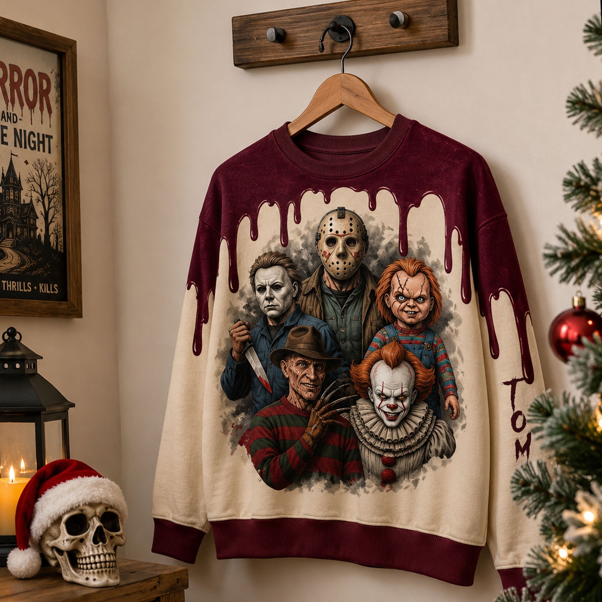 Personalized Horror Villains AOP Shirt for Halloween Gift AOP Shirt GradoCreations