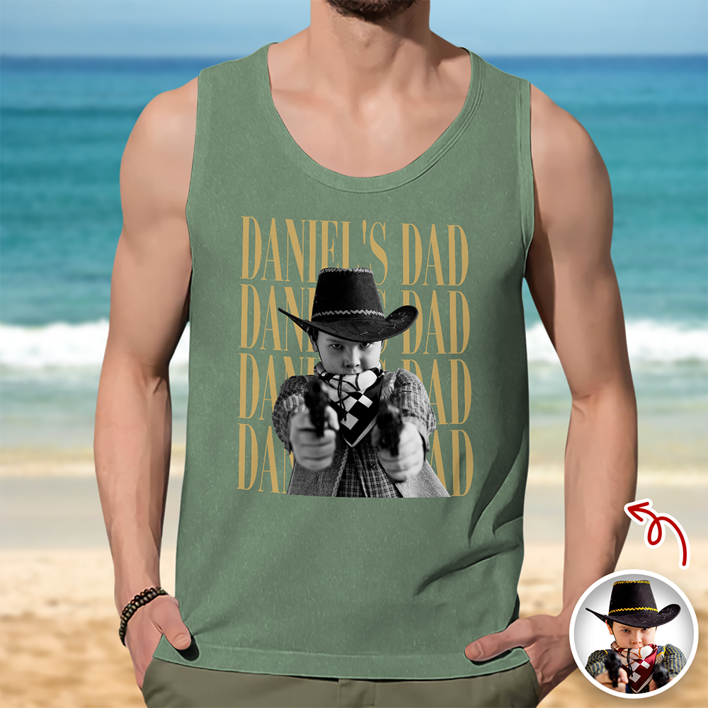 Personalized Vintage Photo Tank Top Custom Gift for Dad HN590 - 3D Tanktop GradoCreations