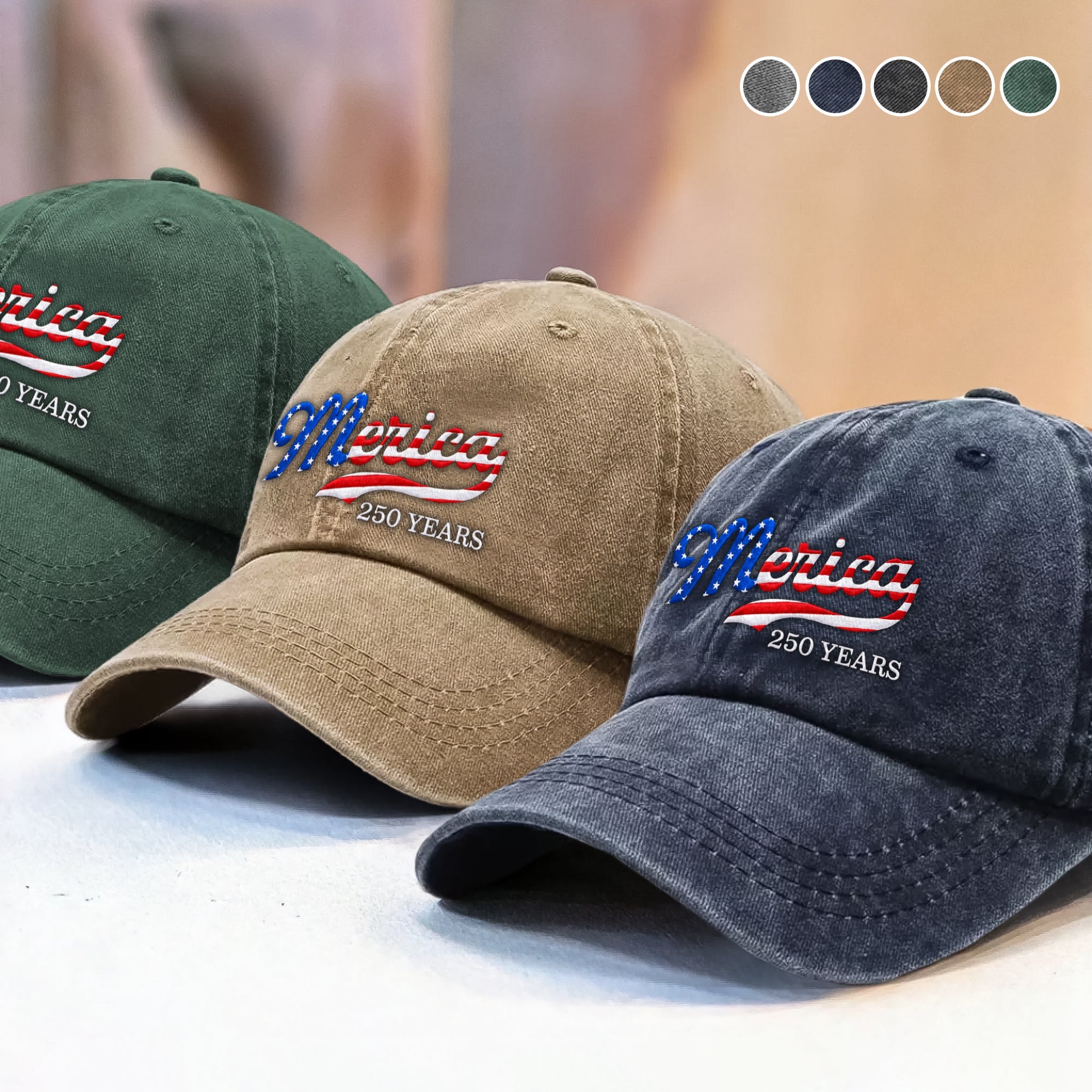 Personalized Embroidered Baseball Cap Merica Gift for Dad HN590 - Embroidered Baseball Cap GradoCreations