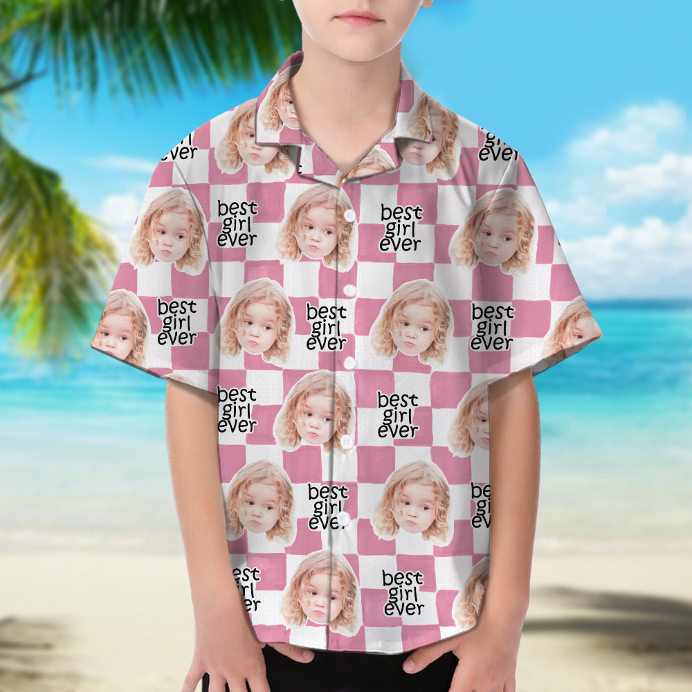 Personalized Kids Hawaiian Shirt Custom Photo Gift for 4th of July HN590 - Kid Hawai Shirt GradoCreations