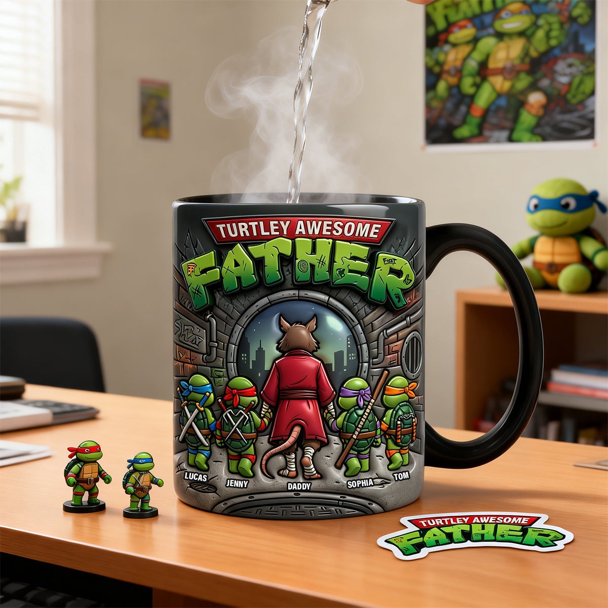 Personalized Color Changing Mug Turtley Awesome Gift for Dad