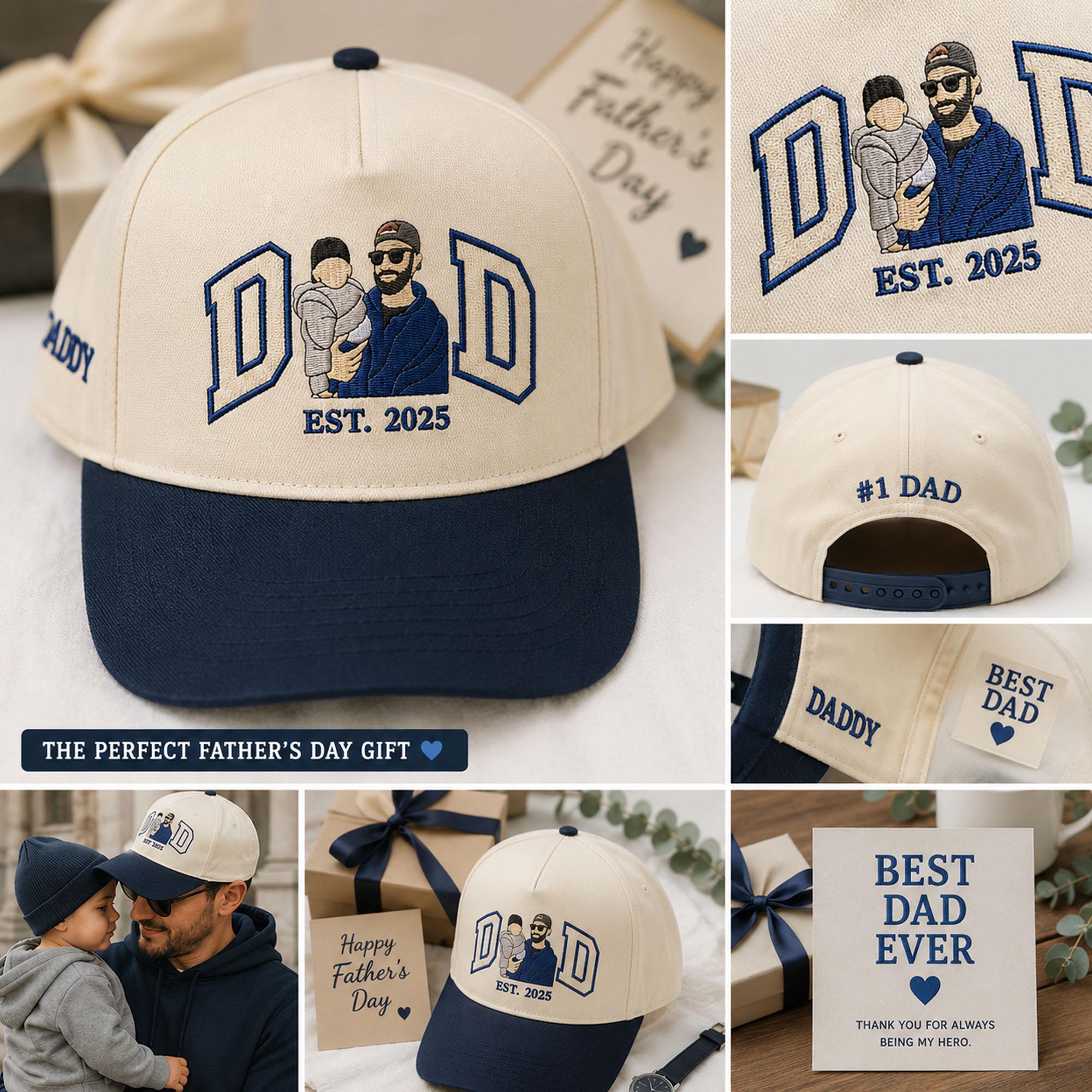 Personalized Embroidered Dad Trucker Hat Custom Gift for Father's Day HN590 - Embroidered Trucker Hat fix GradoCreations