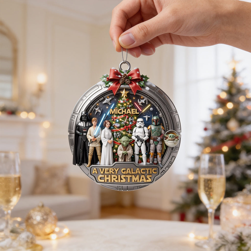 Personalized Galactic Christmas Acrylic Ornament Custom Name Gift Ornament GradoCreations
