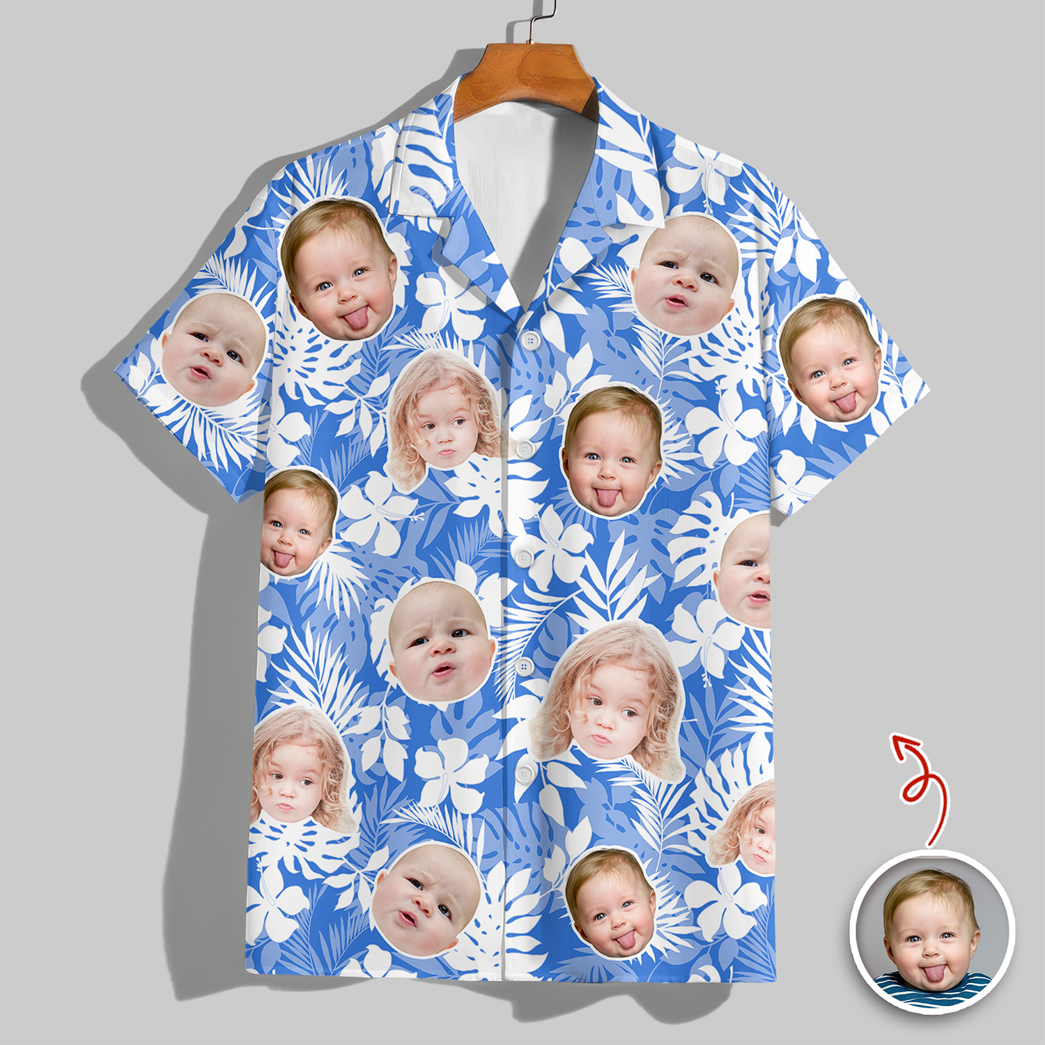 Personalized Tropical Aloha Hawaii Shirt Custom Photo Gift for Dad HN590 - AOP Hawai Shirt GradoCreations