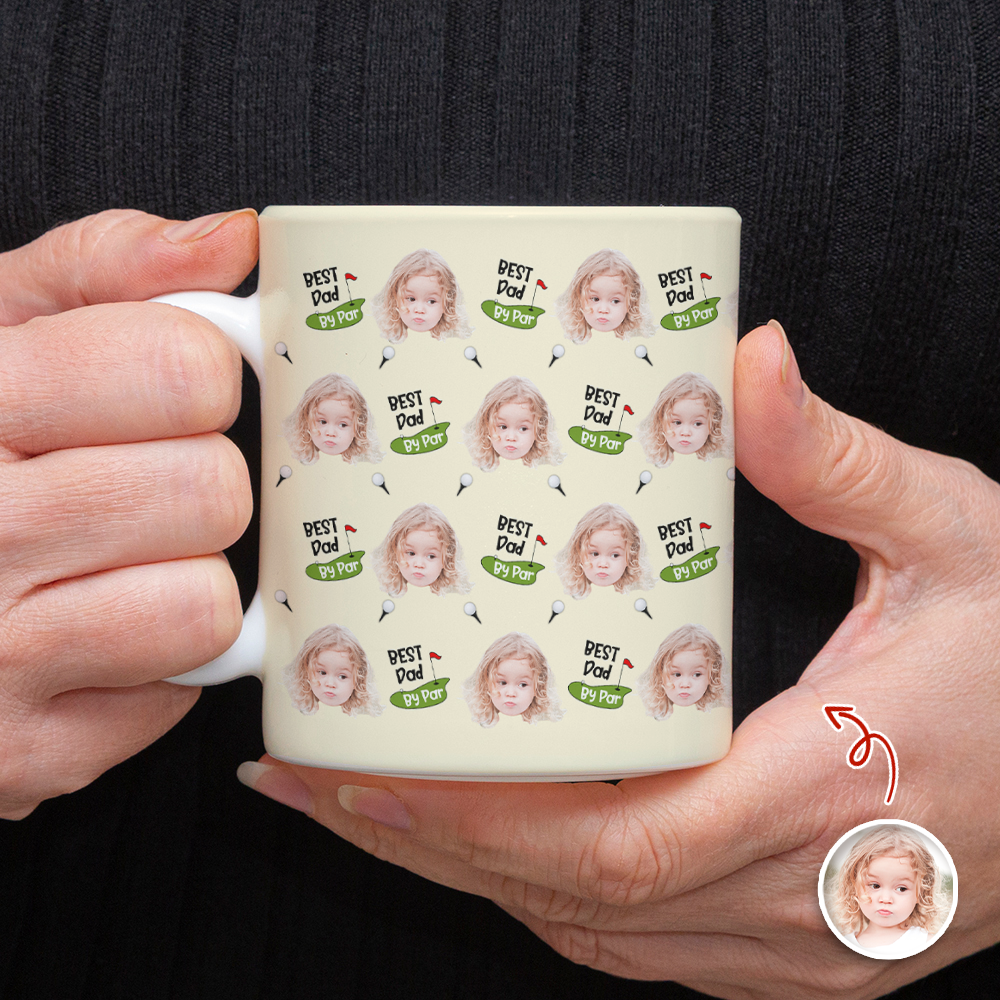 Personalized Photo Mug Best Dad Ever Gift for Father's Day HN590 - edge to edge mug GradoCreations