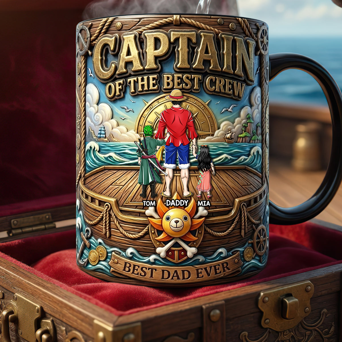Personalized Ceramic Mug Captain of the Best Crew Gift for Dad