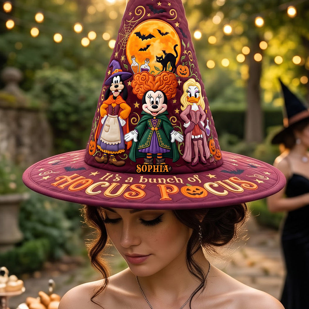 Personalized Quilted Witch Hat Custom Name Halloween Gift Quilt Witch Hat GradoCreations