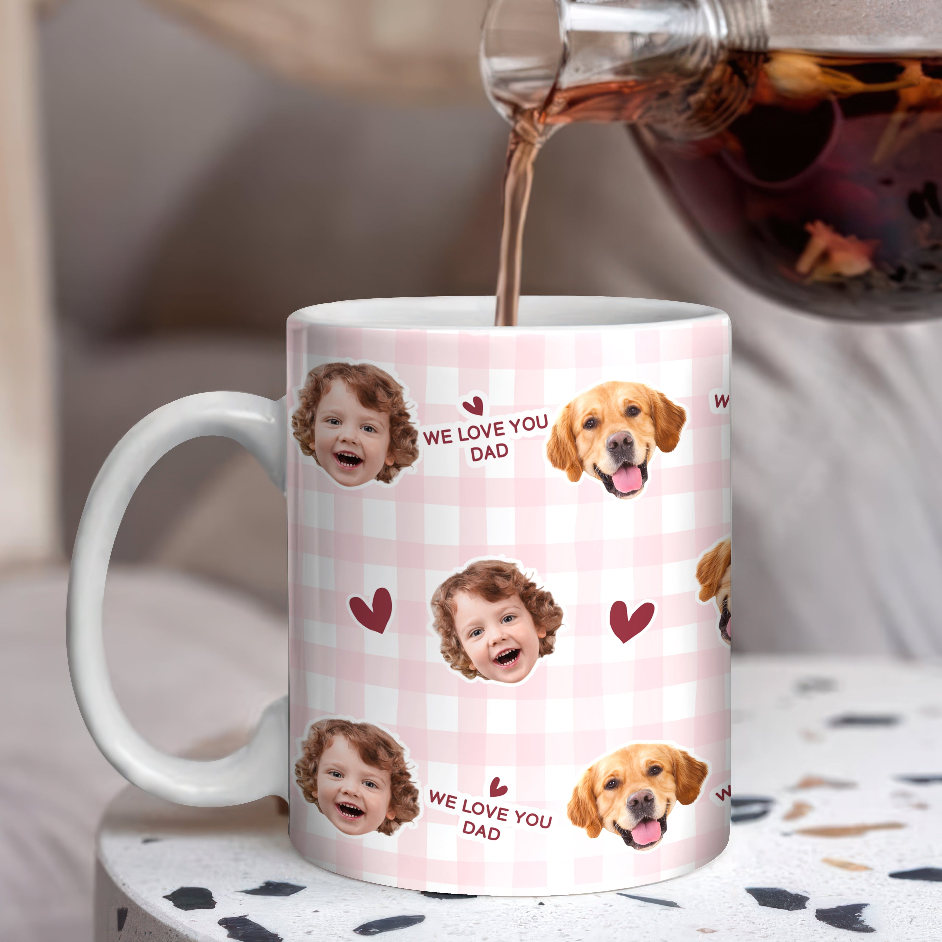 Personalized Photo Mug Custom Gift for Mom Dad Dog Lover HN590 - edge to edge mug GradoCreations