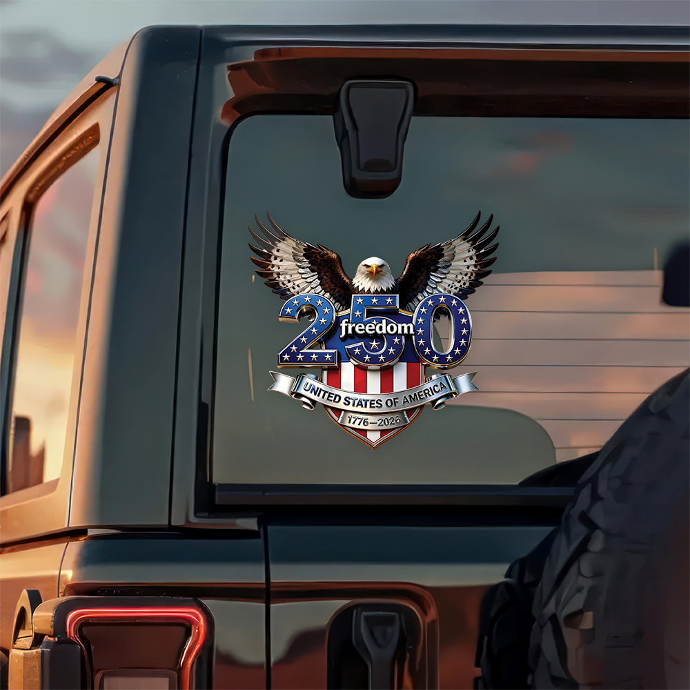 USA 250 Years Anniversary Eagle Decal Sticker Gift Decal Sticker GradoCreations